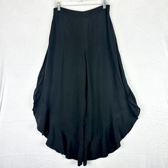 Anthropologie Elevenses Antilles Ruffled Pants Size 6 Wide Leg Split Side Tulip - Picture 5 of 9